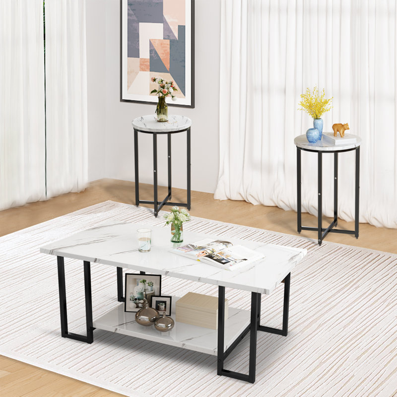 Wrought Studio™ Keiondra 3 Piece Living Room Table Set & Reviews